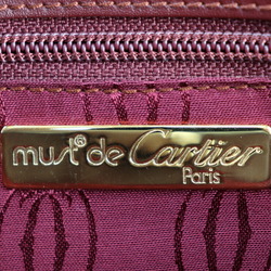 CARTIER Mastline clutch bag leather Bordeaux gold hardware second