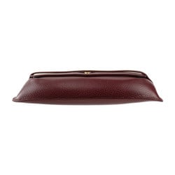 CARTIER Mastline clutch bag leather Bordeaux gold hardware second