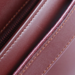 CARTIER Mastline clutch bag leather Bordeaux gold hardware second