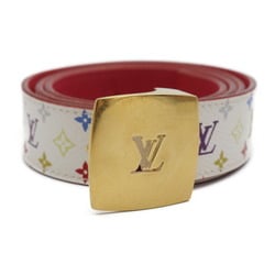 LOUIS VUITTON Louis Vuitton Suntulle LV Cut Belt M9682W Notation Size 80/32 Monogram Multicolor Leather Bron Grenade Gold Hardware Reversible