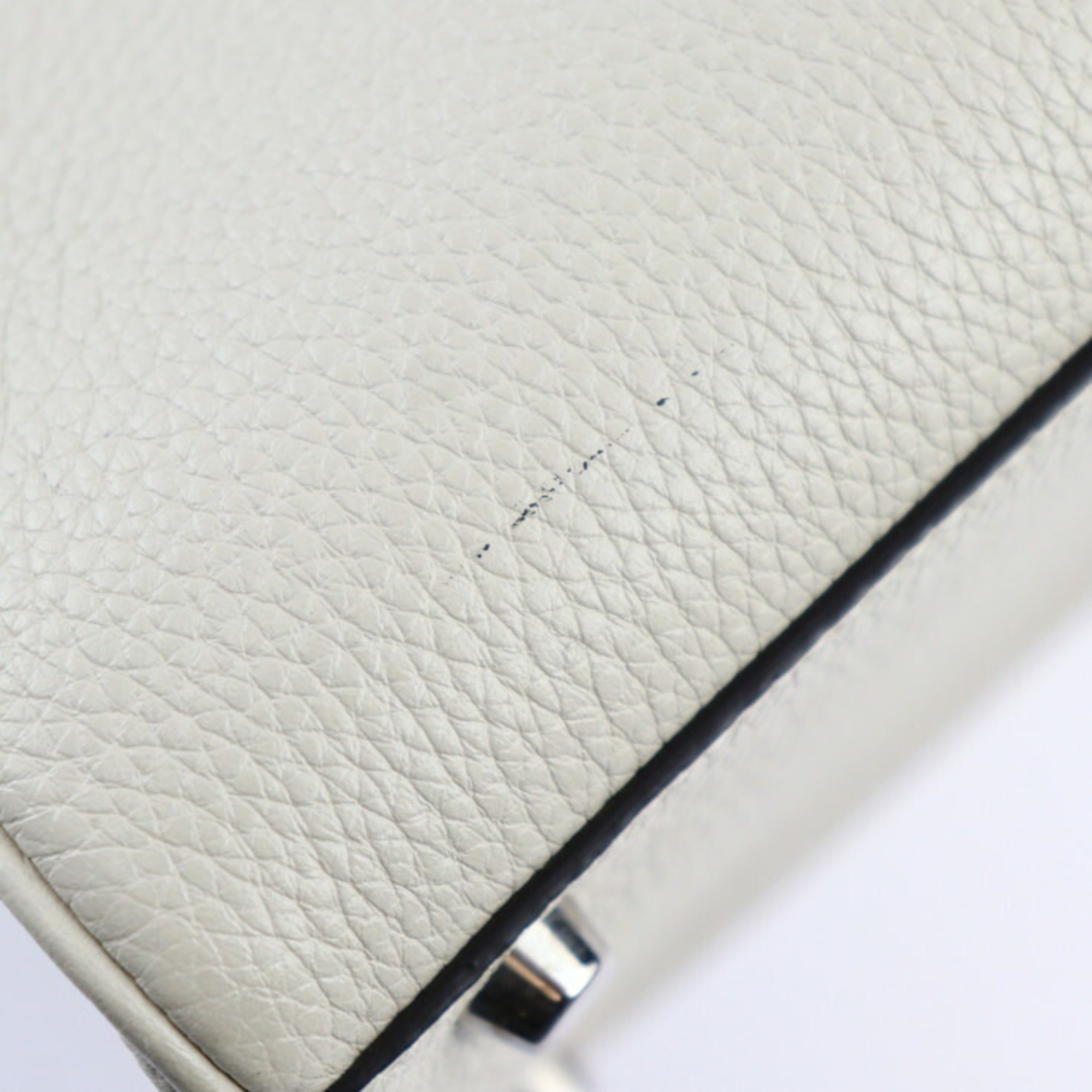 GUCCI Gucci Zumi Medium Top Handle Horsebit Handbag 564714 Leather Cream Silver Hardware Gold 2WAY Shoulder Bag
