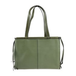 LOEWE Cushion Tote Small Bag 309 12AA93 Calf Leather Olive Green Shoulder