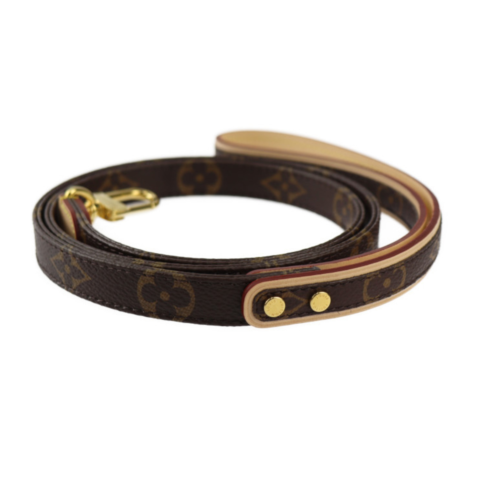 LOUIS VUITTON Dog Leash Other Miscellaneous Goods M80338 Monogram Canvas Leather Brown Gold Hardware Lead for Medium Dogs Pet Supplies