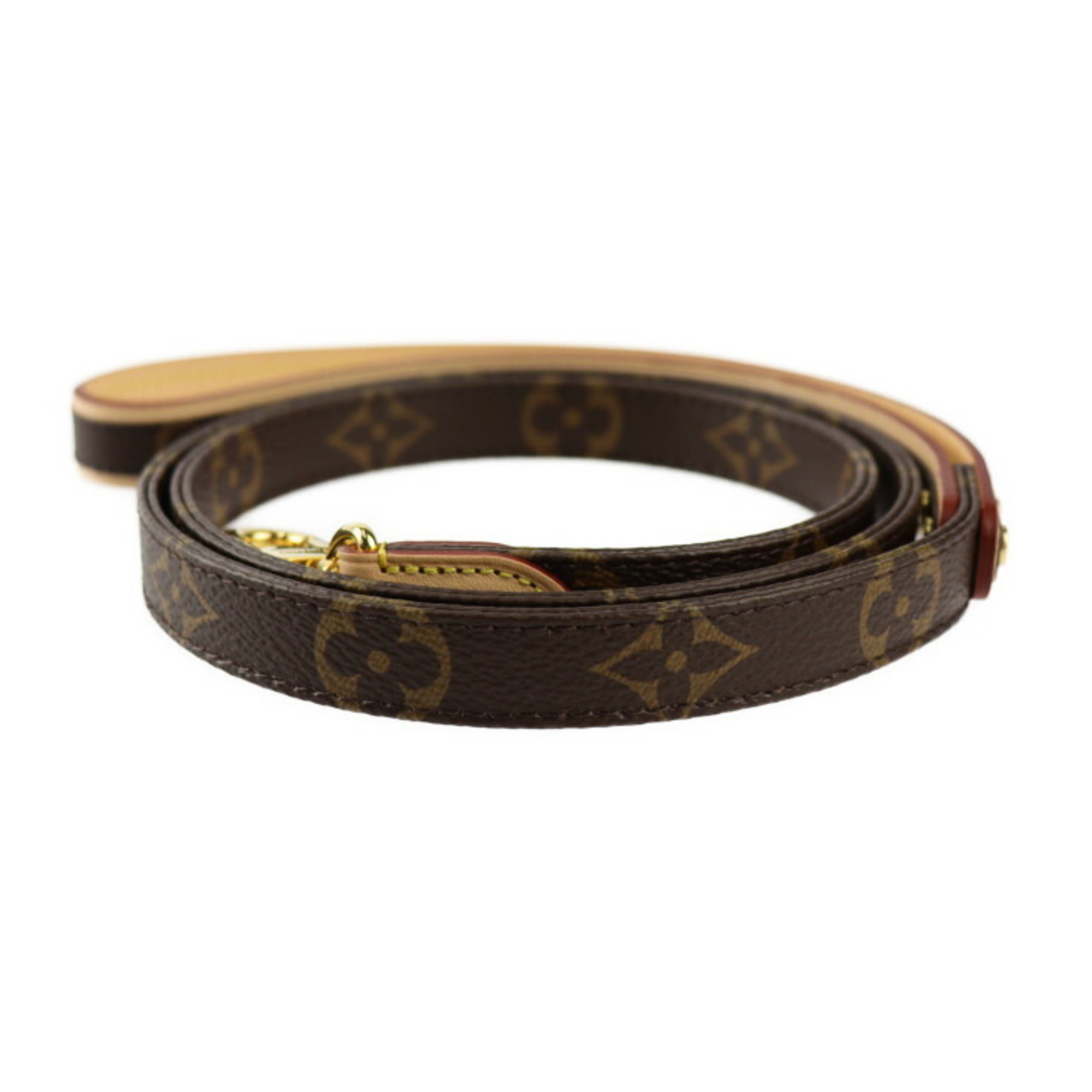 LOUIS VUITTON Dog Leash Other Miscellaneous Goods M80338 Monogram Canvas Leather Brown Gold Hardware Lead for Medium Dogs Pet Supplies