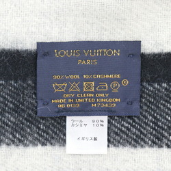 LOUIS VUITTON Echarpe LV Forward Muffler M73439 90% Wool 10% Cashmere Blue Black White Vuitton