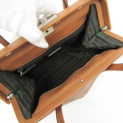 Prada Doctors Bag Women's Leather Handbag Light Brown