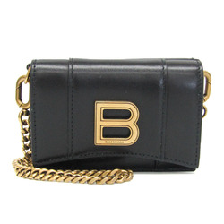 Balenciaga Hour Glass Mini 636091 Women's Leather Chain/Shoulder Wallet Black
