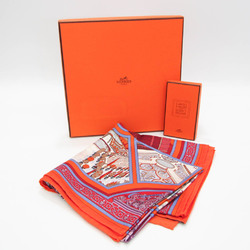 Hermes CARRE 90 Flanerie A Versailles Women's Silk Scarf Multi-color,Orange