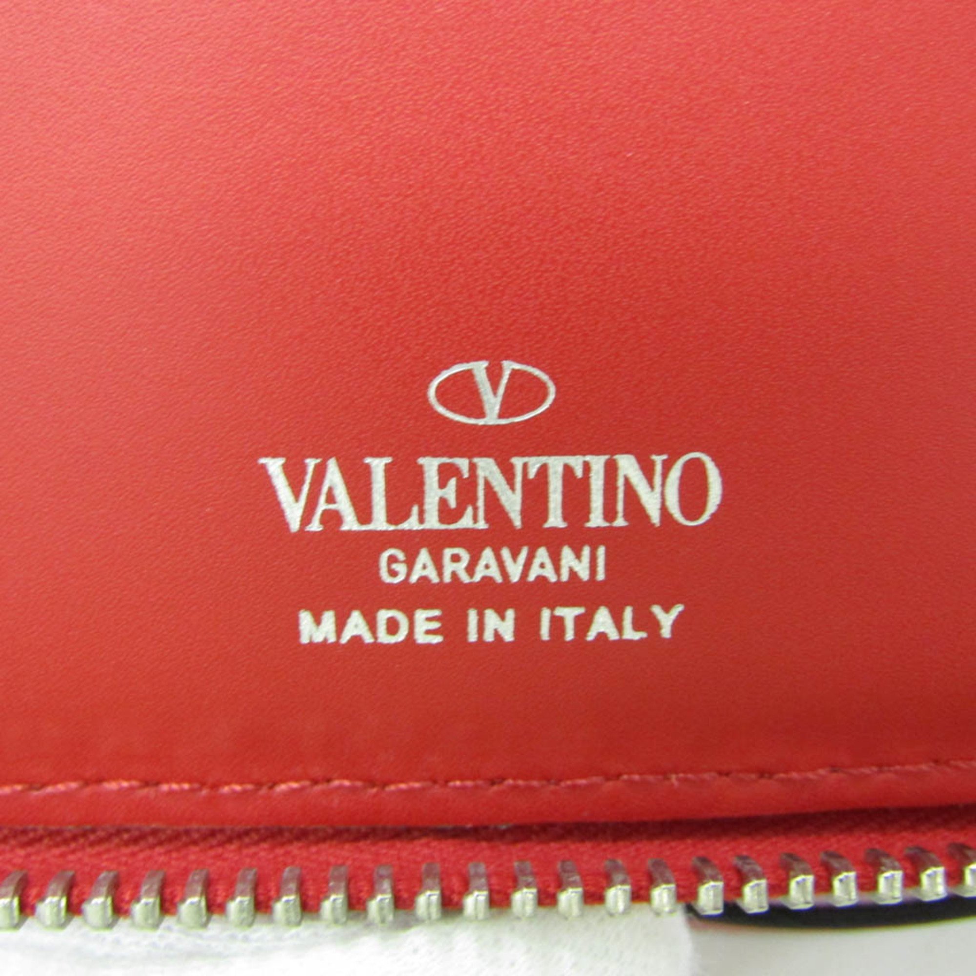 Valentino Garavani Wallet With Neck Strap 53381 Women,Men Leather Wallet (bi-fold) Black,Red Color