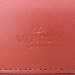 Valentino Garavani Wallet With Neck Strap 53381 Women,Men Leather Wallet (bi-fold) Black,Red Color