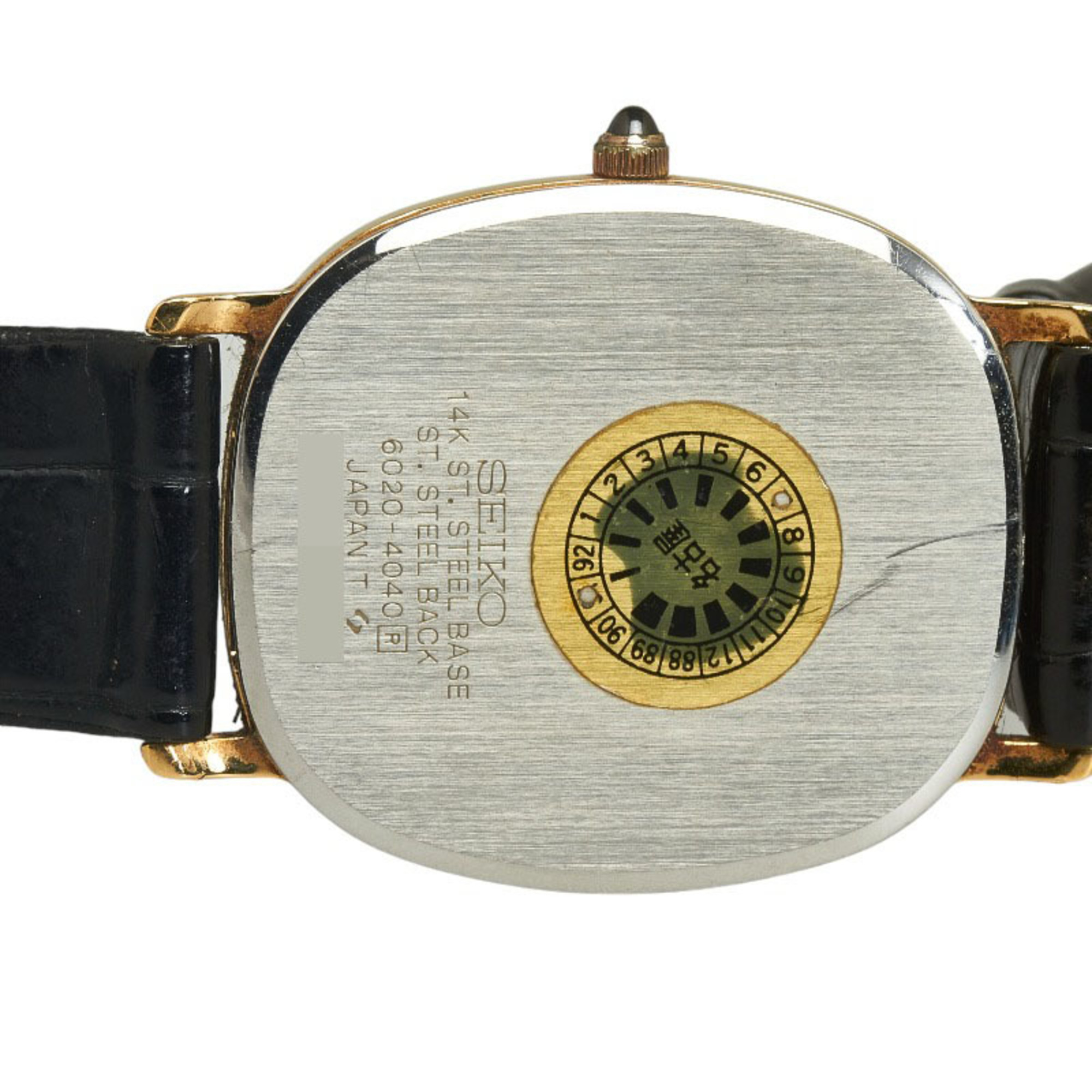 Seiko Dolce Watch 6020 4040 Quartz Gold Dial K14 Stainless Steel Leather Ladies SEIKO