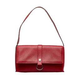 Burberry Nova Check One Shoulder Bag Handbag Red Leather Women's BURBERRY