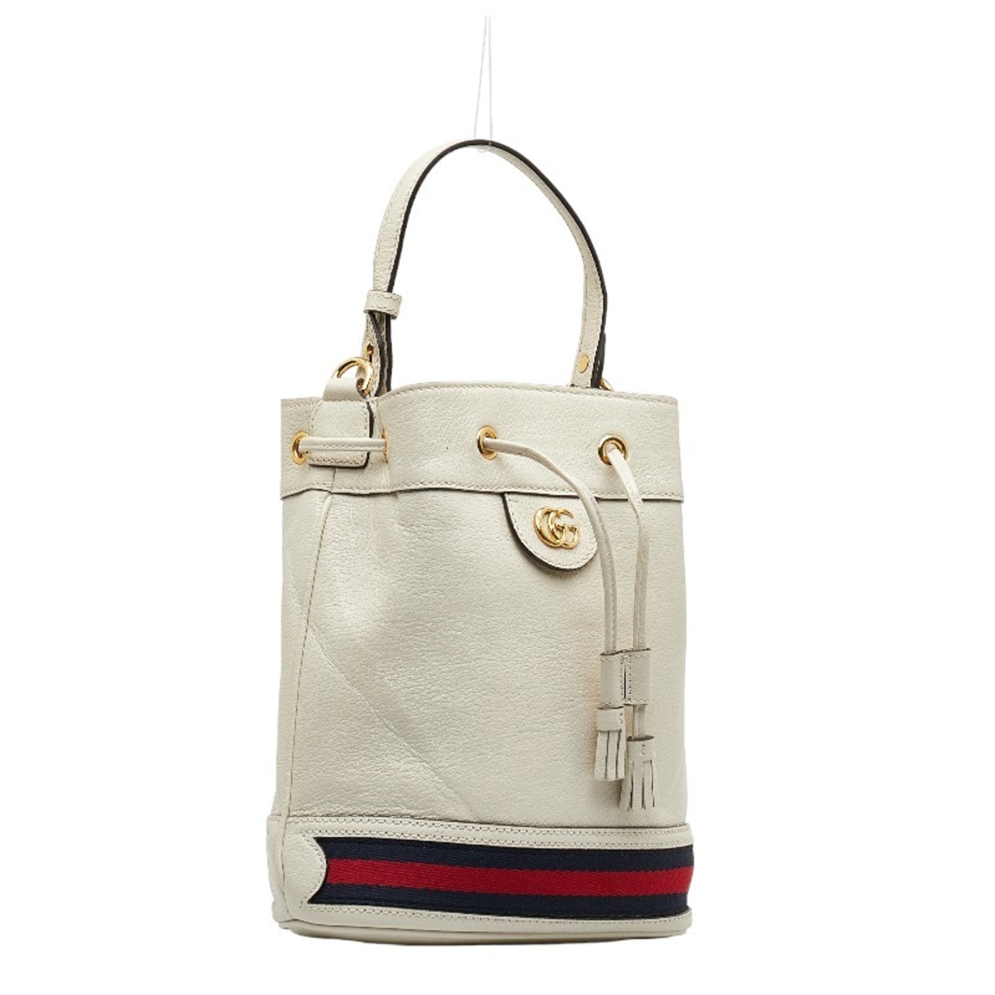 Gucci Ophidia Handbag Shoulder Bag Bucket 610846 White Multicolor Leather Women's GUCCI