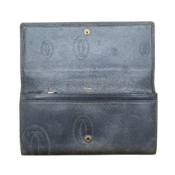 Cartier Happy Birthday Long Wallet Blue Leather Ladies CARTIER