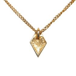 Christian Dior Dior Diamond Rhinestone Necklace Gold Plated Women's