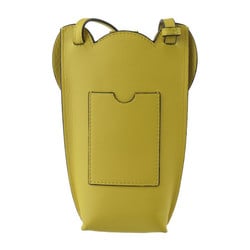 LOEWE Elephant Pocket Shoulder Bag Leather Yellow Pouch Pochette