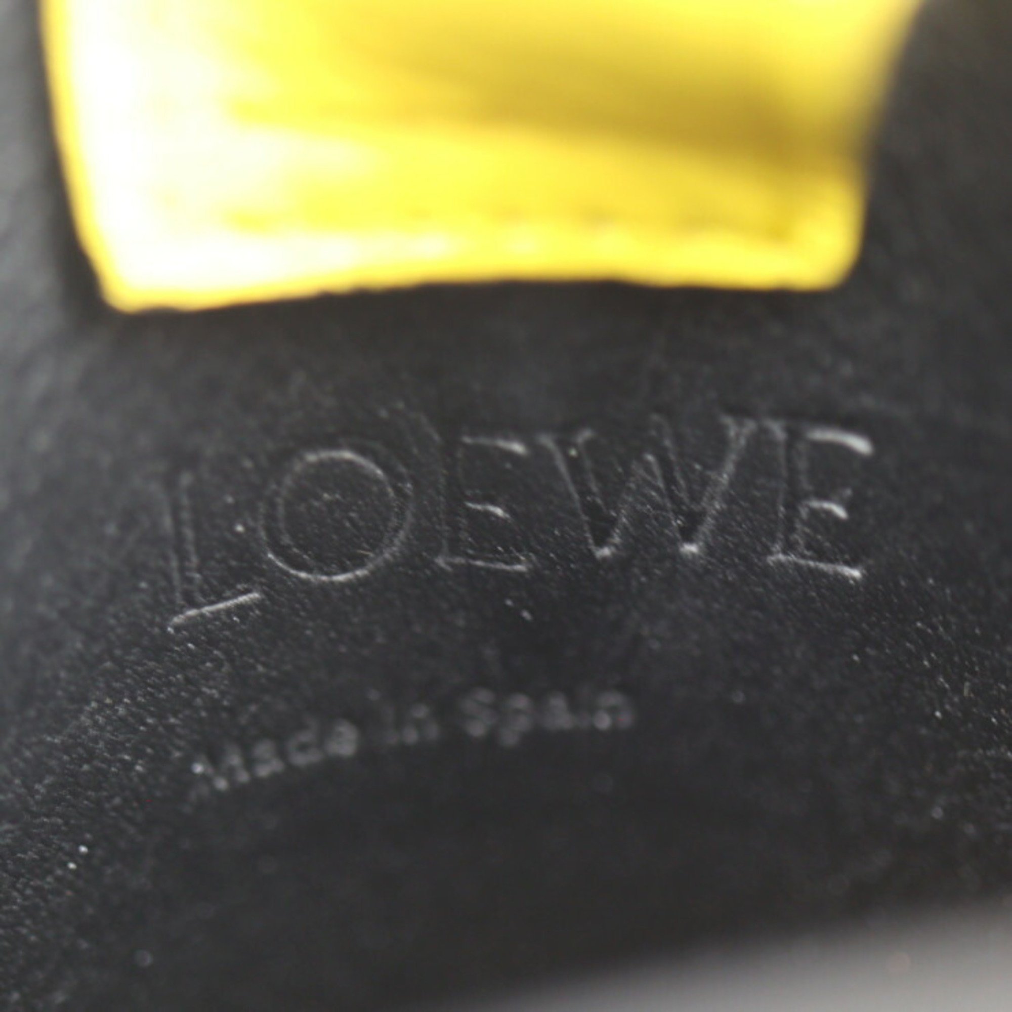 LOEWE Elephant Pocket Shoulder Bag Leather Yellow Pouch Pochette