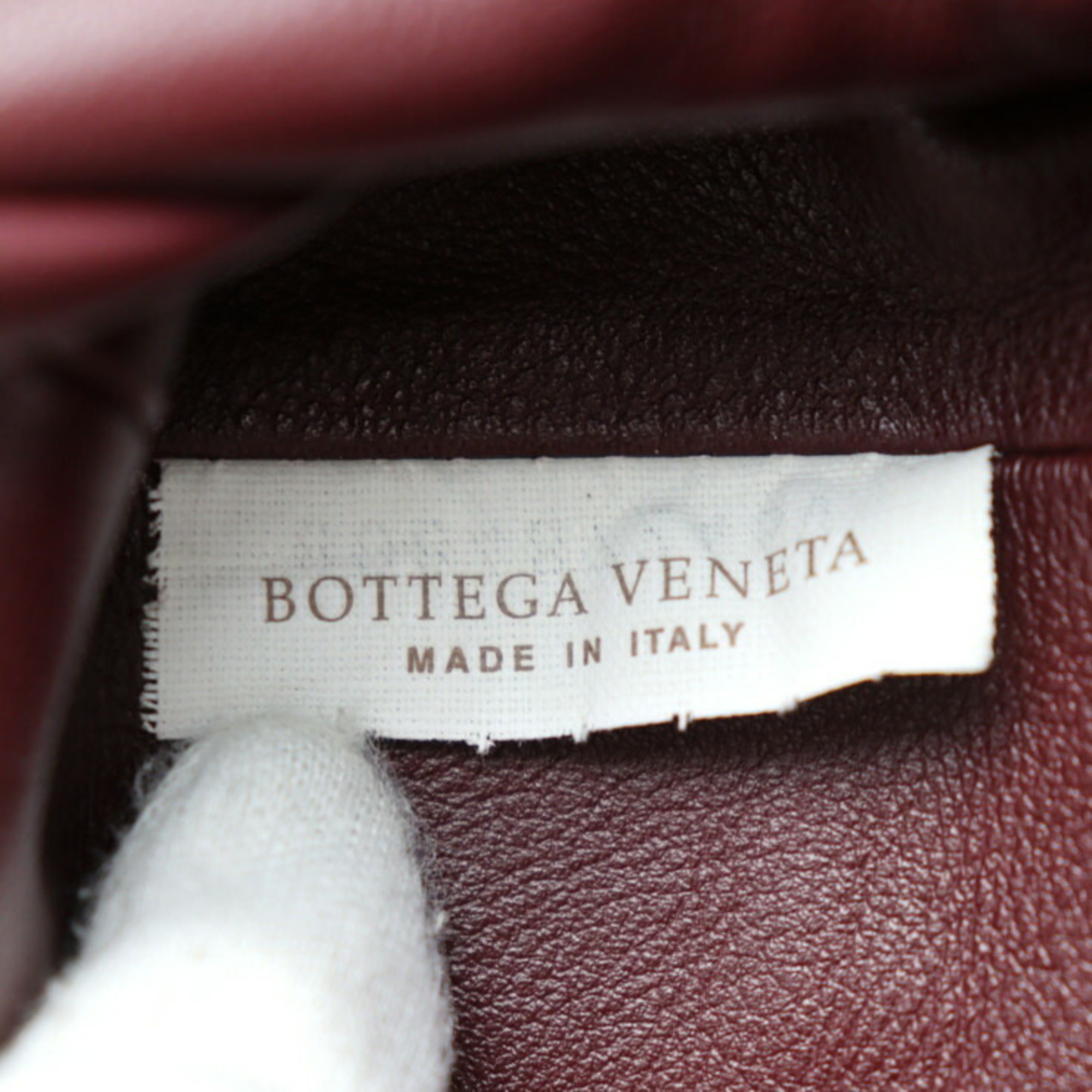 BOTTEGA VENETA The Pouch Clutch Bag 576227 Calf Leather Bordeaux Second Clasp