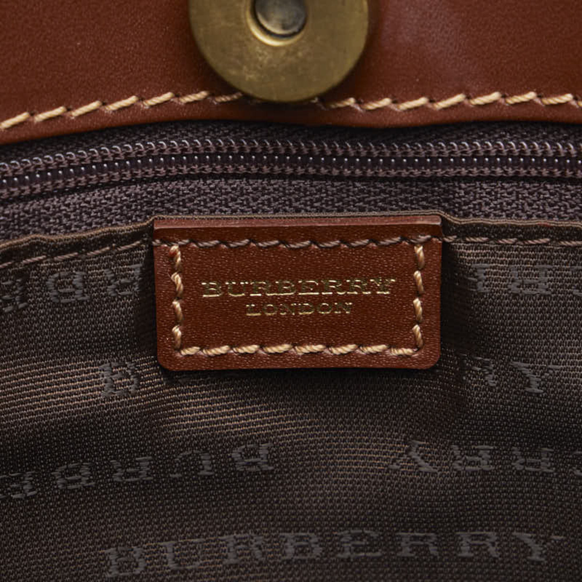 Burberry Nova Check Shadow Horse Handbag Beige Brown PVC Leather Women's BURBERRY