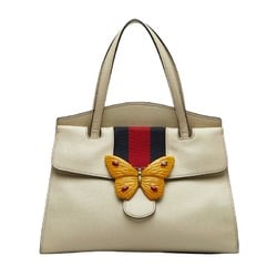 Gucci Totem Butterfly Handbag Shoulder Bag 505344 White Leather Ladies GUCCI