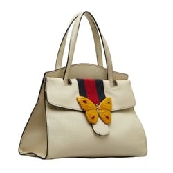 Gucci Totem Butterfly Handbag Shoulder Bag 505344 White Leather Ladies GUCCI