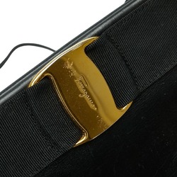 Salvatore Ferragamo Vara Ribbon Shoulder Bag D21 0588 Black Leather Women's
