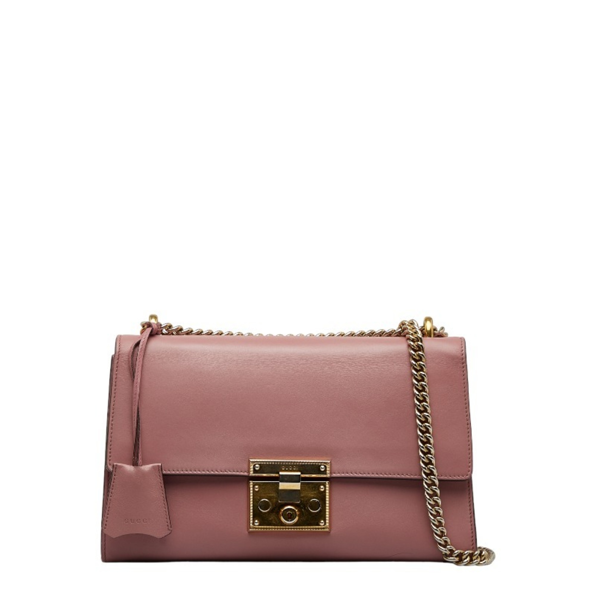 Gucci Padlock Chain Shoulder Bag 409486 Pink Leather Women's GUCCI