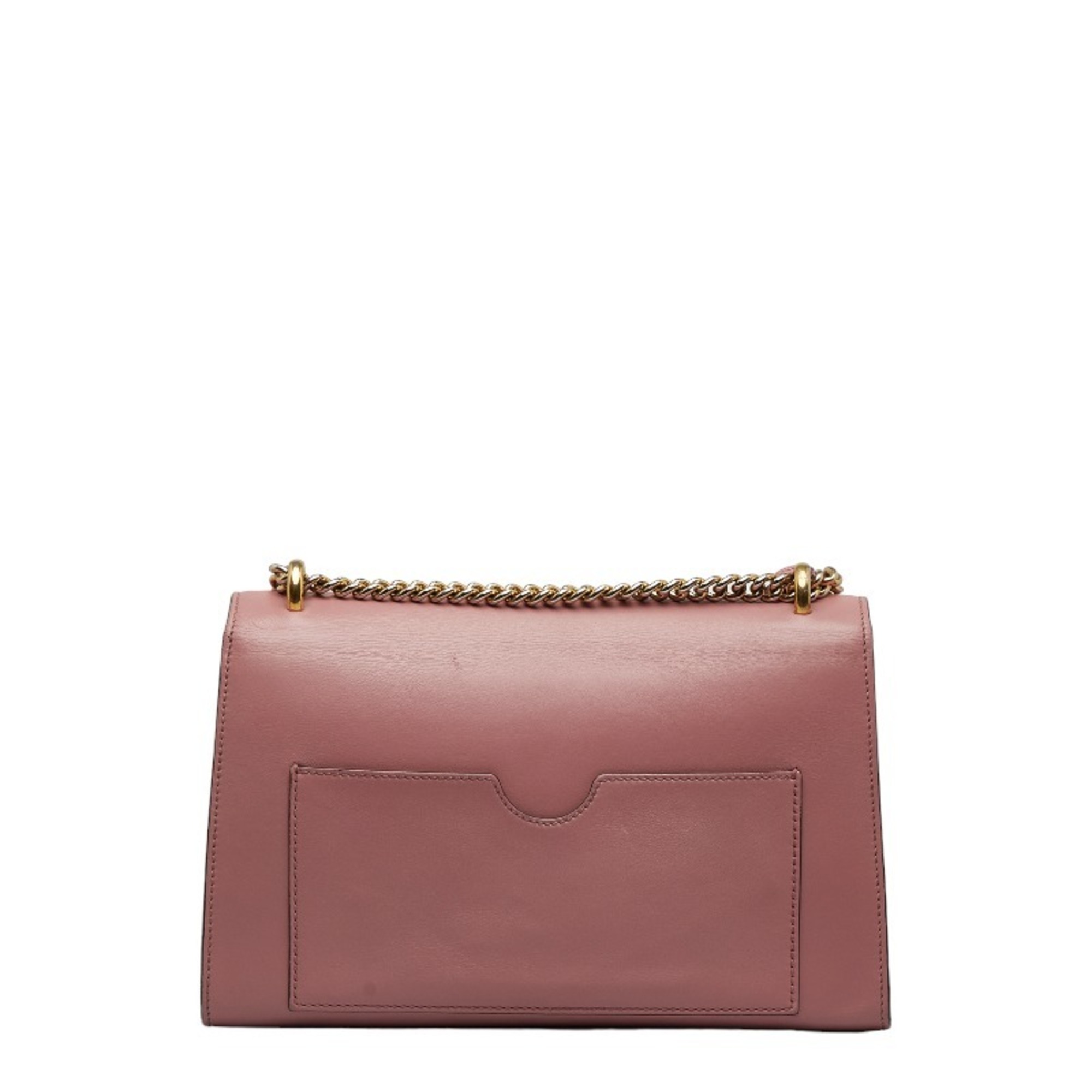 Gucci Padlock Chain Shoulder Bag 409486 Pink Leather Women's GUCCI