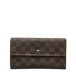 Louis Vuitton Damier Portefeuille International Long Wallet N61217 Ebene Brown PVC Leather Women's LOUIS VUITTON