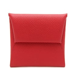 Hermes Bastia Epsom Leather Coin Purse/coin Case Red Color