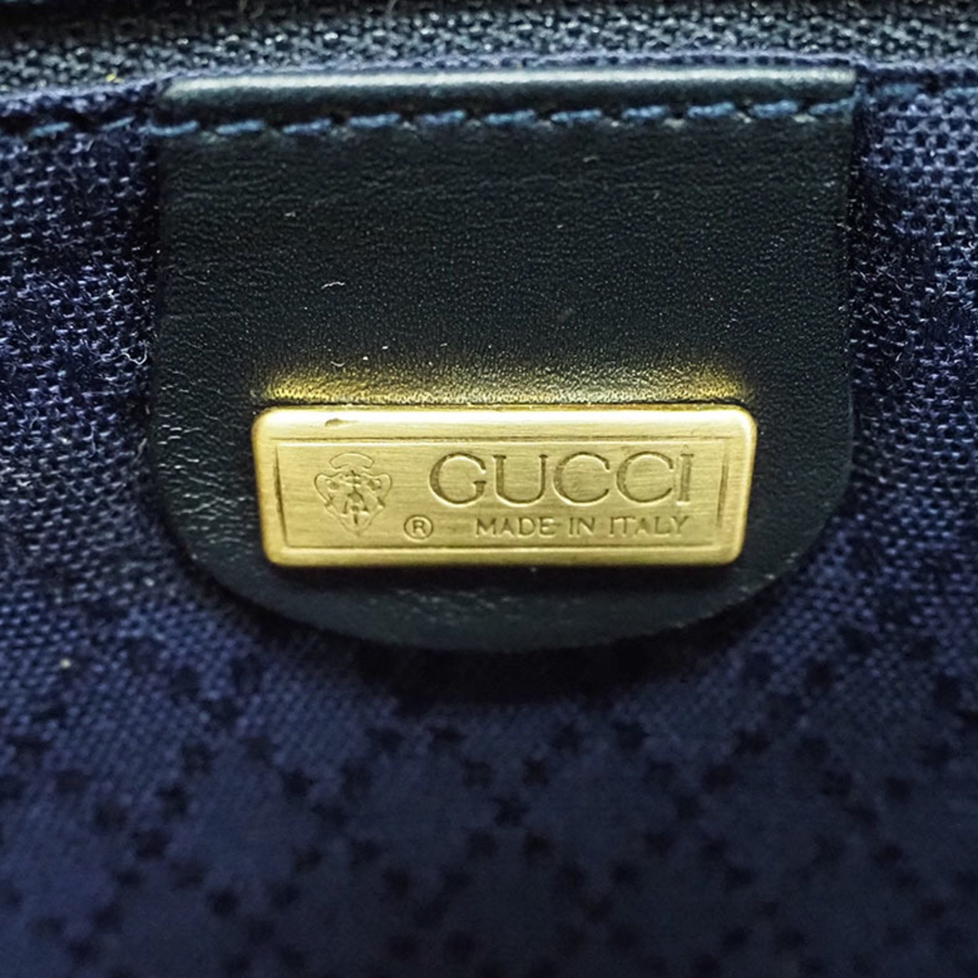 Gucci Sun God Shoulder Bag Navy Canvas x Leather Women's GUCCI