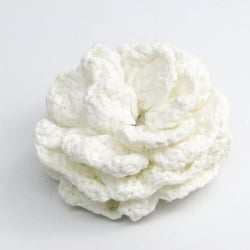 Chanel Camellia Textile Corsage White knit