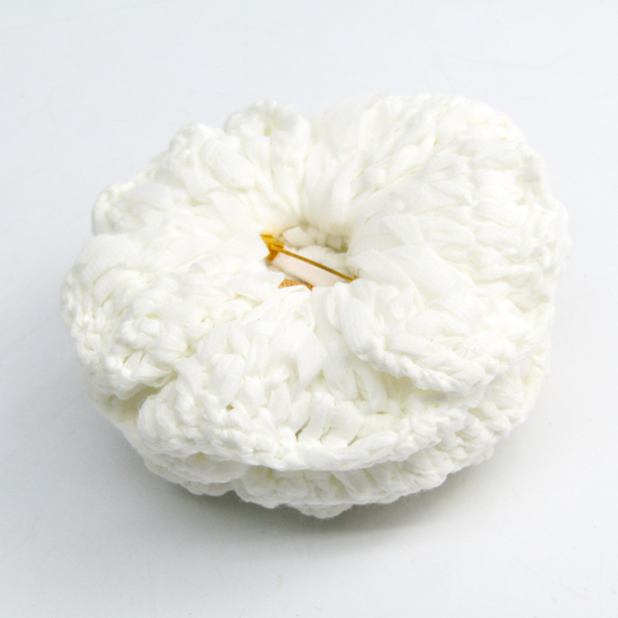 Chanel Camellia Textile Corsage White knit