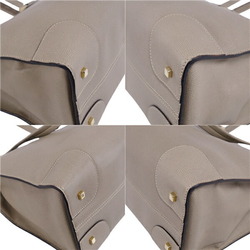 Valextra Handbag Tote Bag Calf Leather Women's Gray Beige