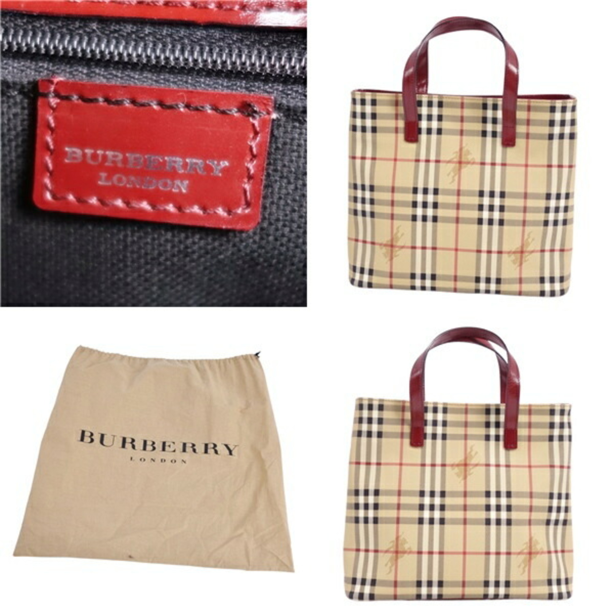 Burberry London BURBERRY LONDON Handbag Tote Bag Check Pattern Ladies Brown