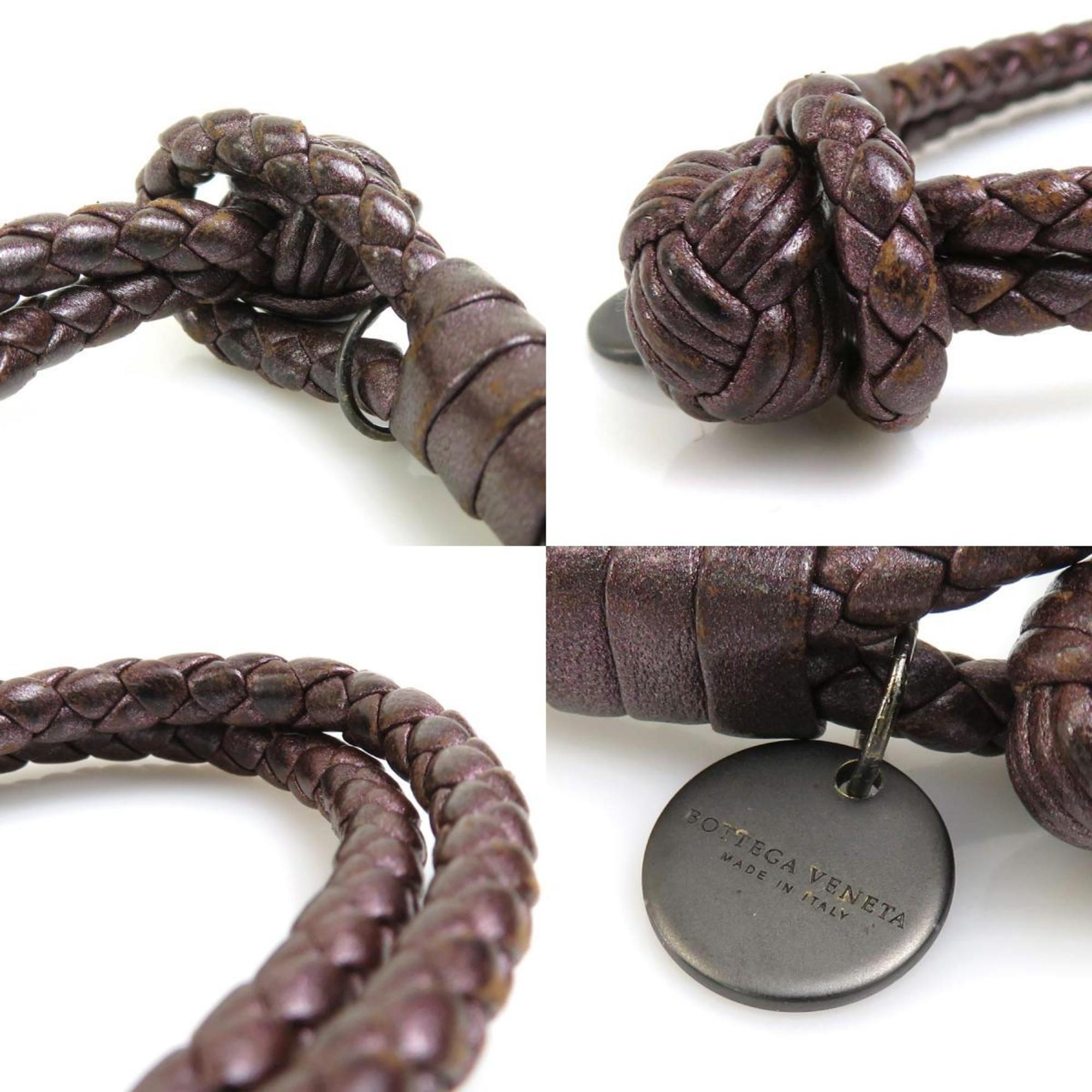 Bottega Veneta BOTTEGA VENETA Bracelet Intrecciato Leather Metallic Brown Unisex