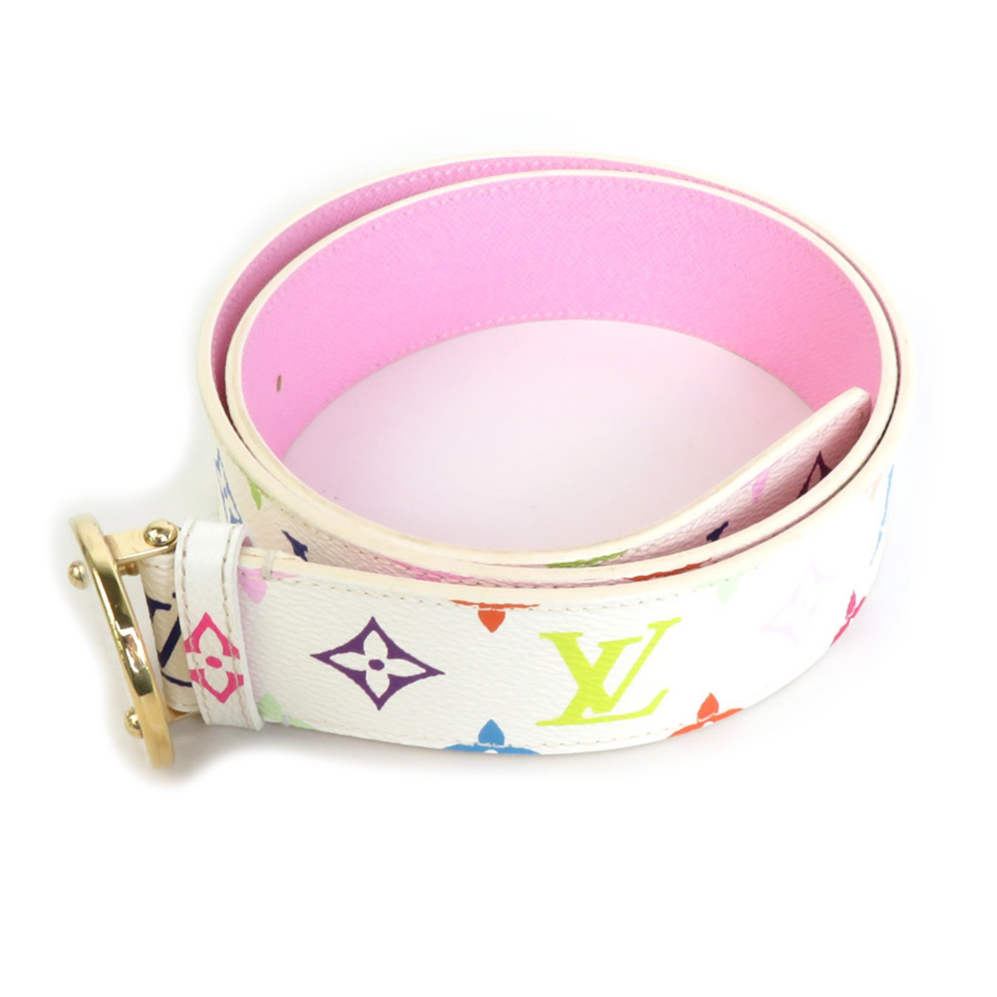 LOUIS VUITTON Belt Monogram Multicolor Suntulle T&B Bronze Men's M9627