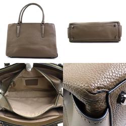 Coach COACH Handbag Shoulder Bag Leather Khaki Brown Unisex