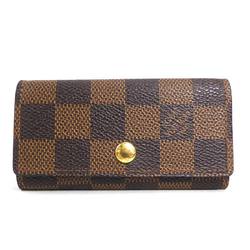 LOUIS VUITTON Key Case Damier Multicle 4 Canvas Brown Gold Unisex N62631