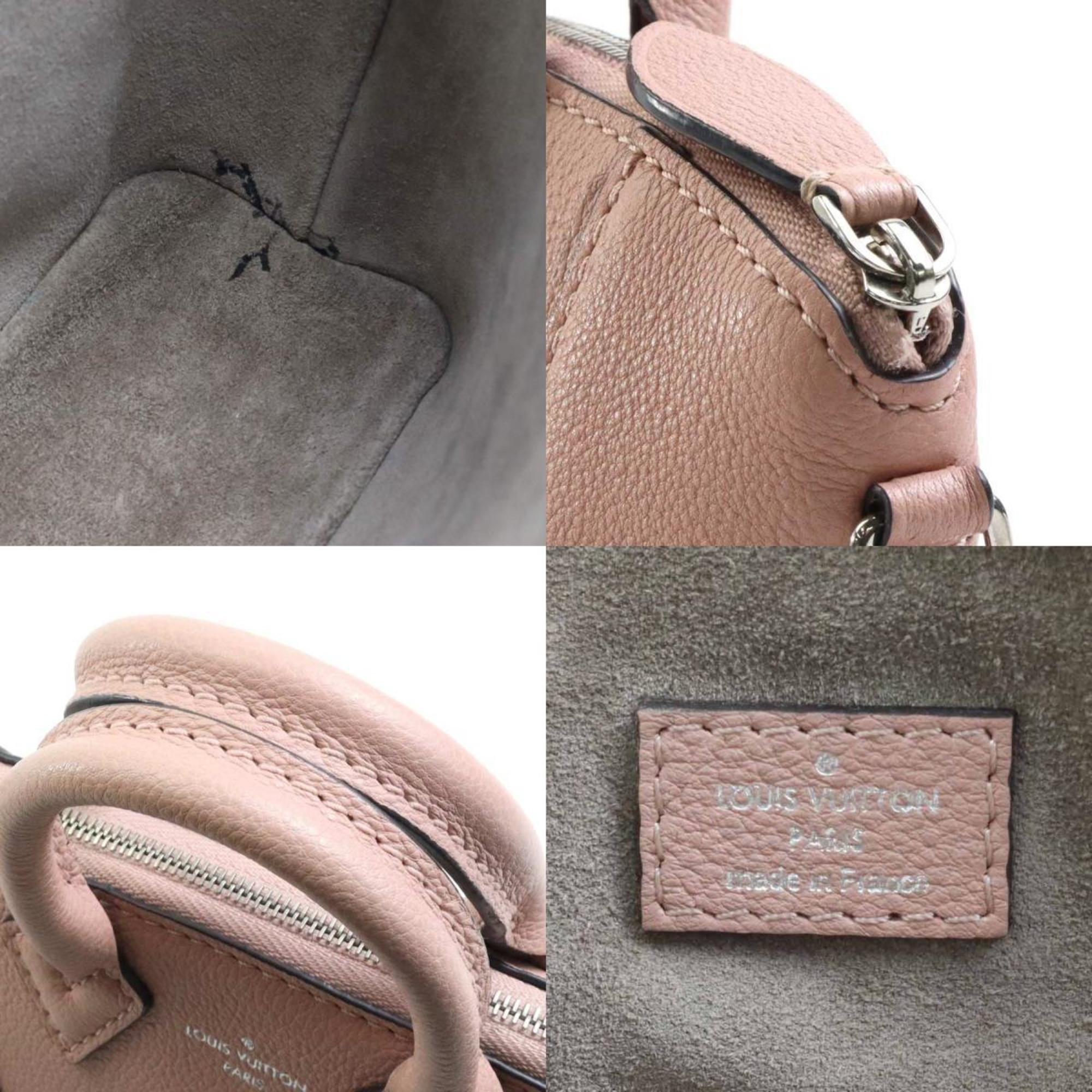 LOUIS VUITTON Crossbody Shoulder Bag Handbag Nano Lock It Leather Pink Beige Women's M61256