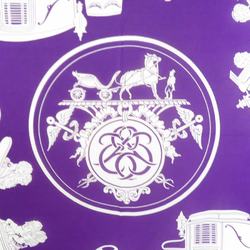 HERMES scarf muffler silk purple/white/gray ladies