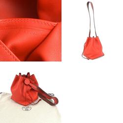 HERMES Shoulder Bag Ricol 17 Evercolor Red Ladies