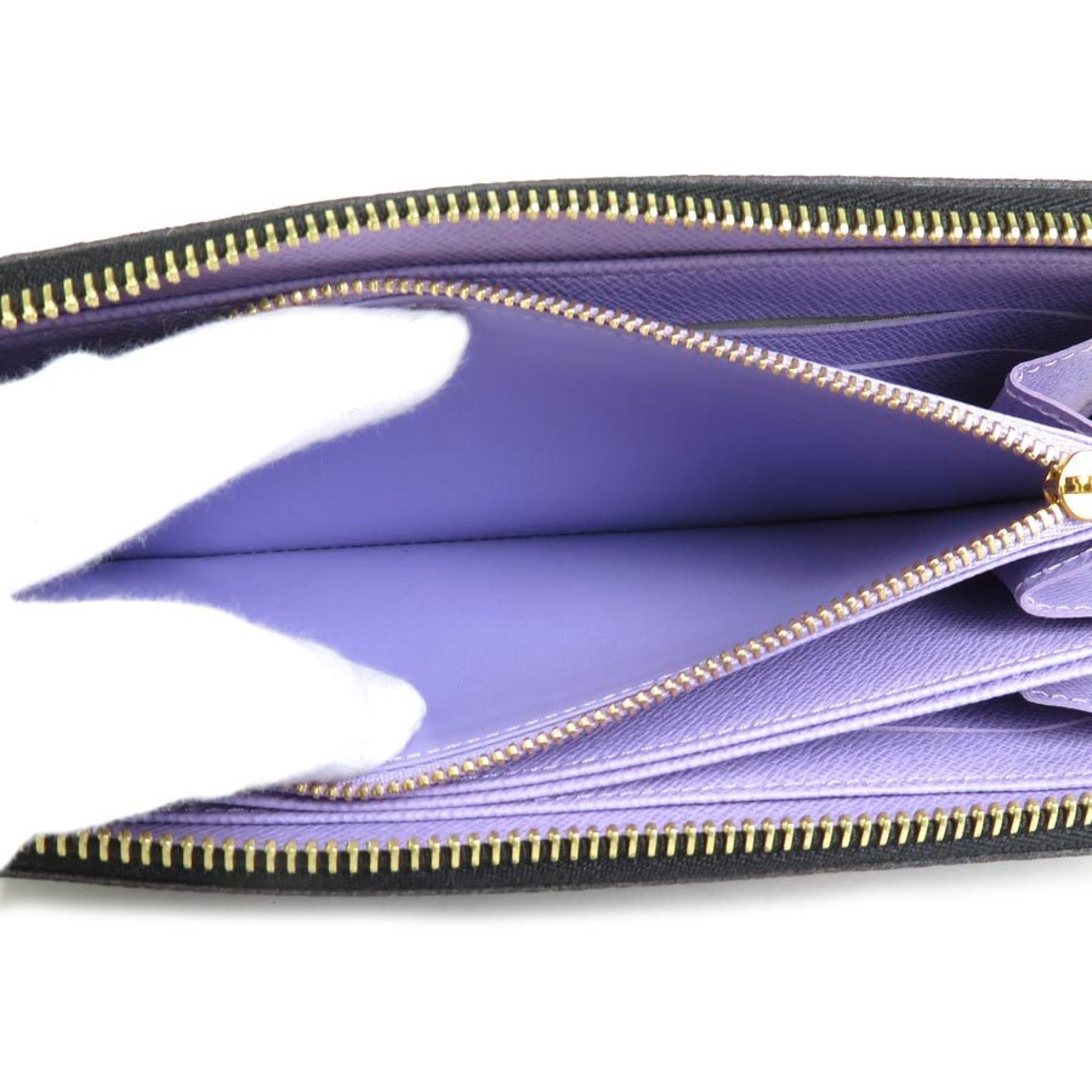 LOUIS VUITTON Round Zipper Long Wallet Monogram Multicolor Zippy Violet Unisex M60275