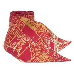 HERMES Scarf Muffler Twilly Silk Red Women's