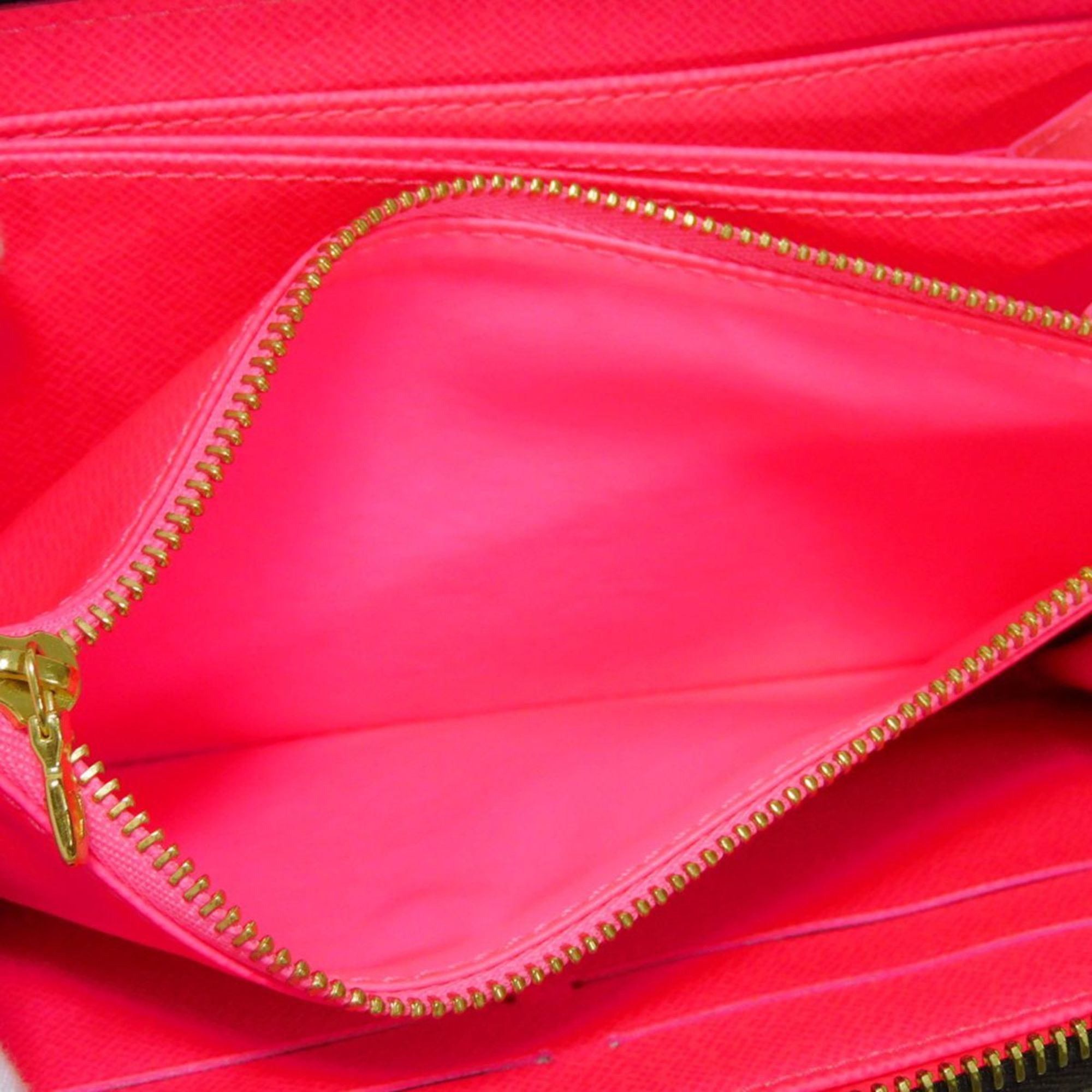 LOUIS VUITTON Long Wallet Zippy Maron Fluorescent Pink Old Model Round Zipper Monogram Graffiti Fuchsia M93710 Men's Women's