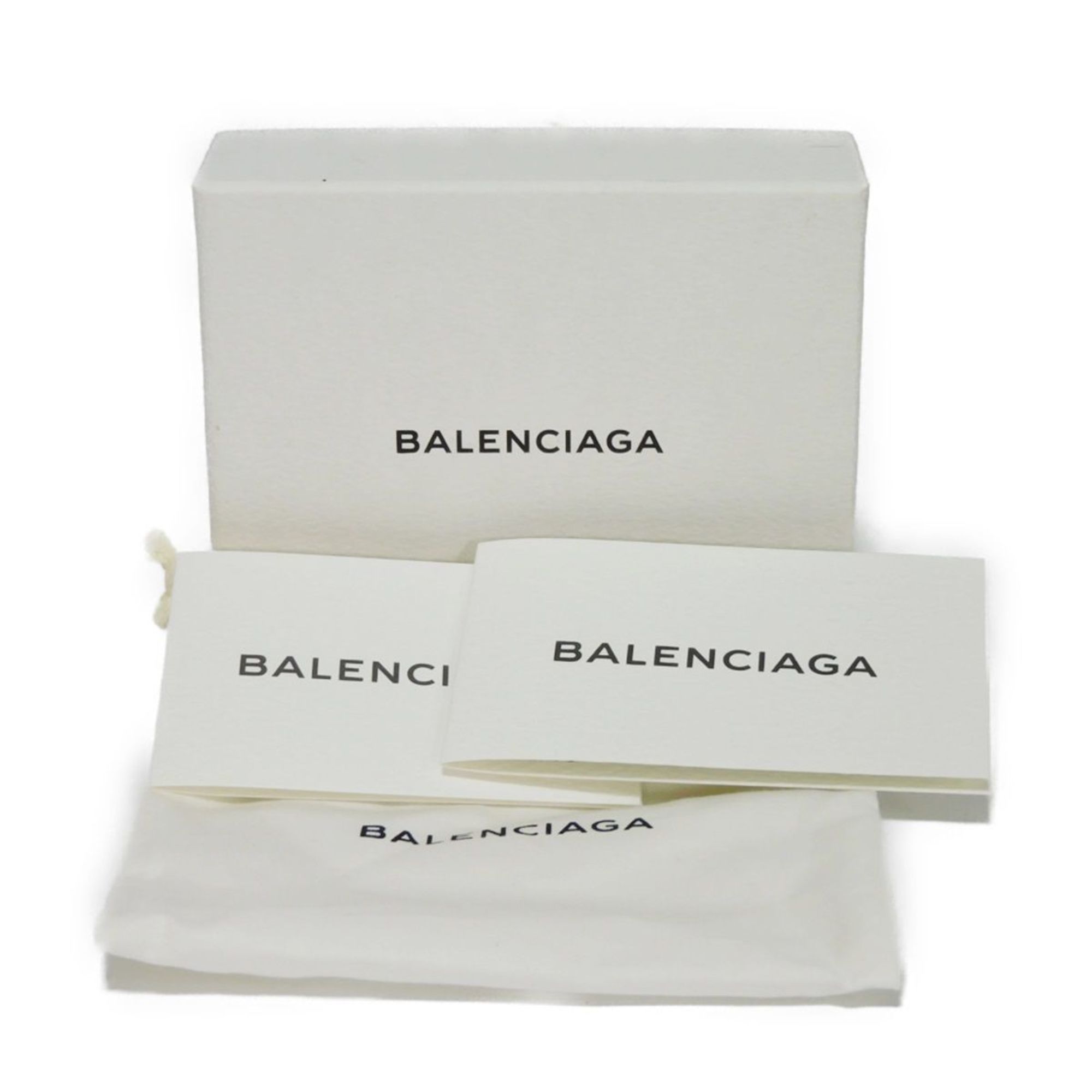 BALENCIAGA Trifold Wallet Paper Mini Foil Stamping Gray Compact Old Logo Gliacie 391446 DLQ0N 1320 Men's Women's Billfold
