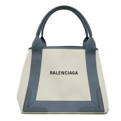 Balenciaga Tote Bag Navy Cabas S Small Cabas Natural Gray Cotton Handbag New Logo 339933 2HH3N 1381 Men's Women's