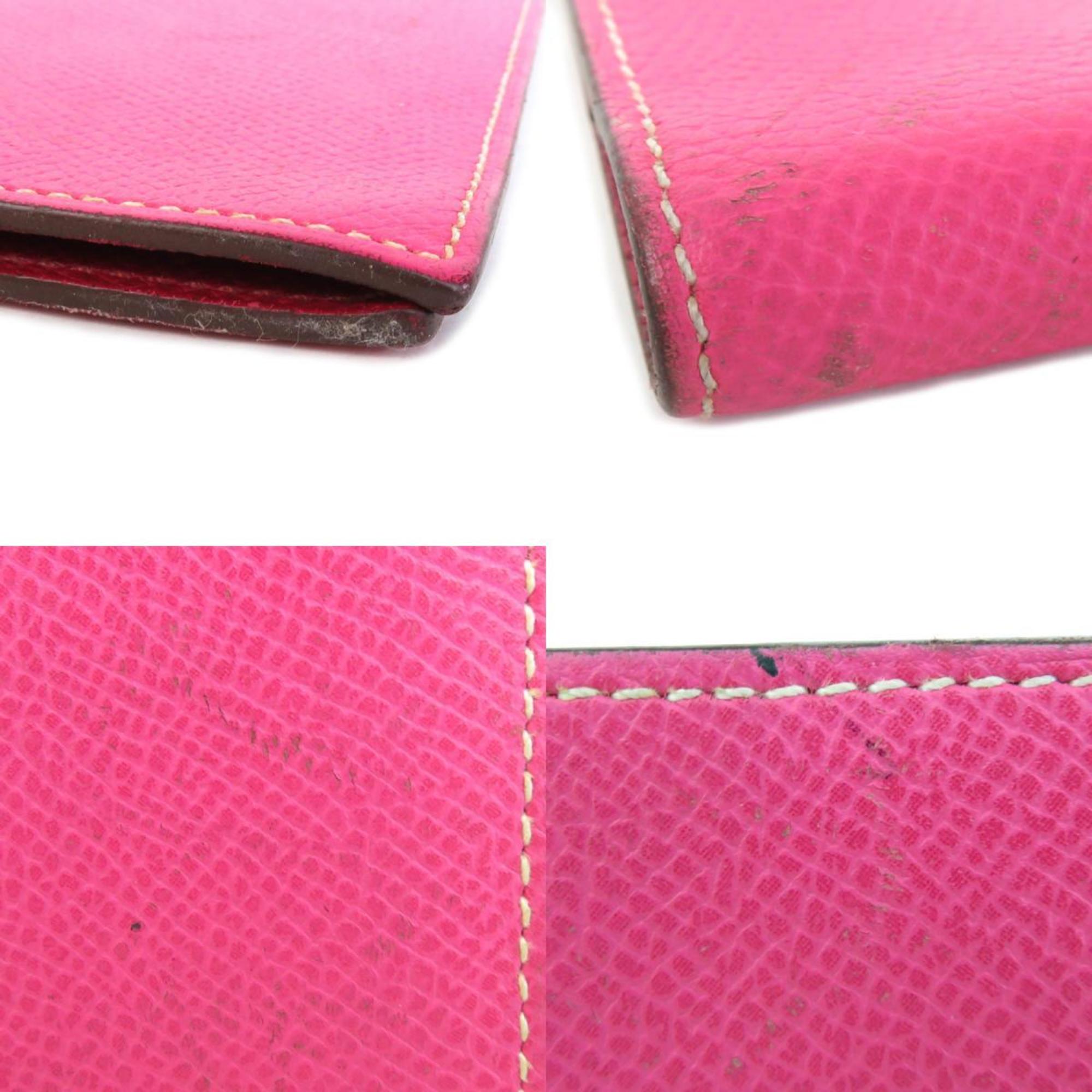 Hermes Notebook Cover Leather Pink/Bordeaux Ladies