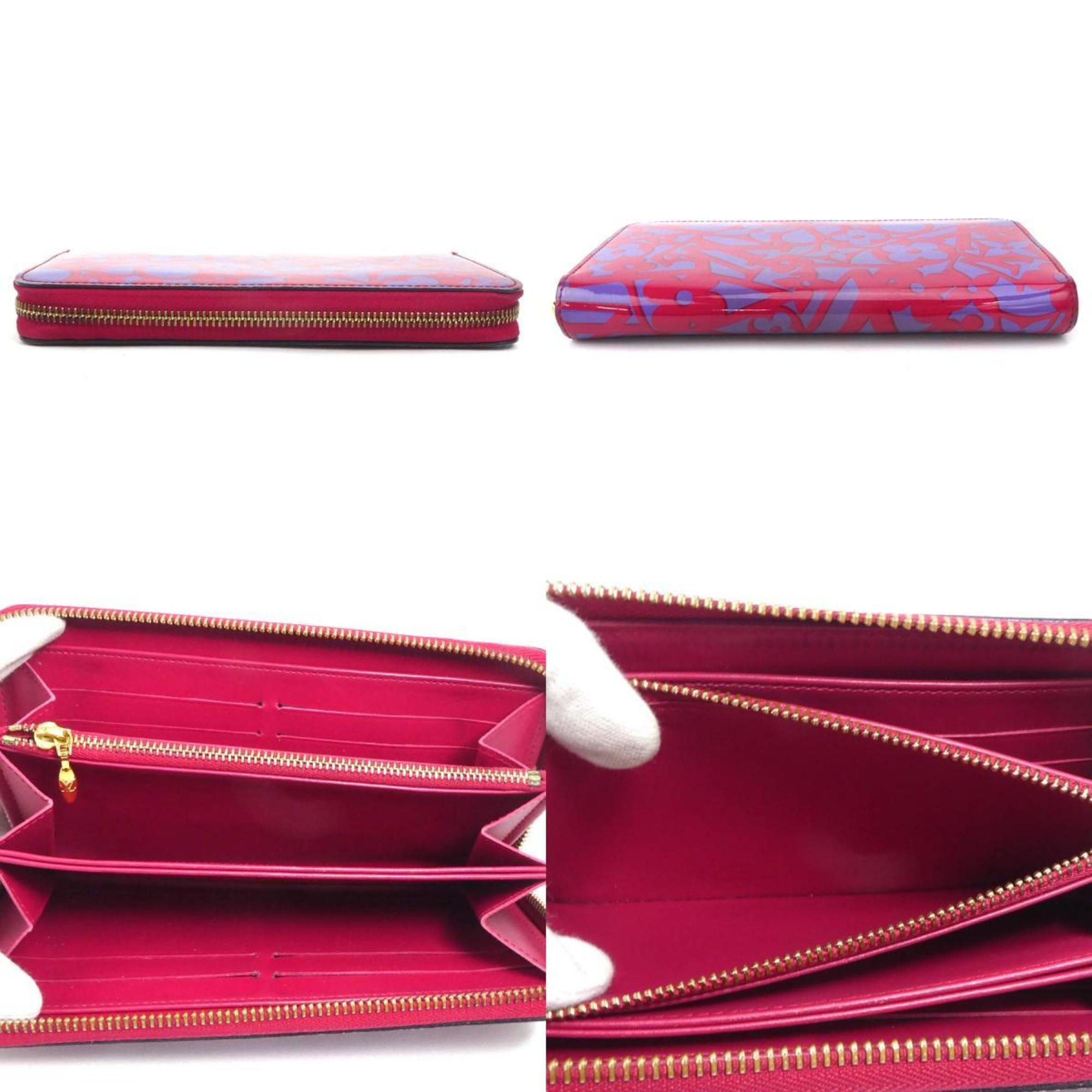 LOUIS VUITTON Round Zipper Long Wallet Sweet Monogram Zippy Patent Leather Magenta/Purple Women's M90123