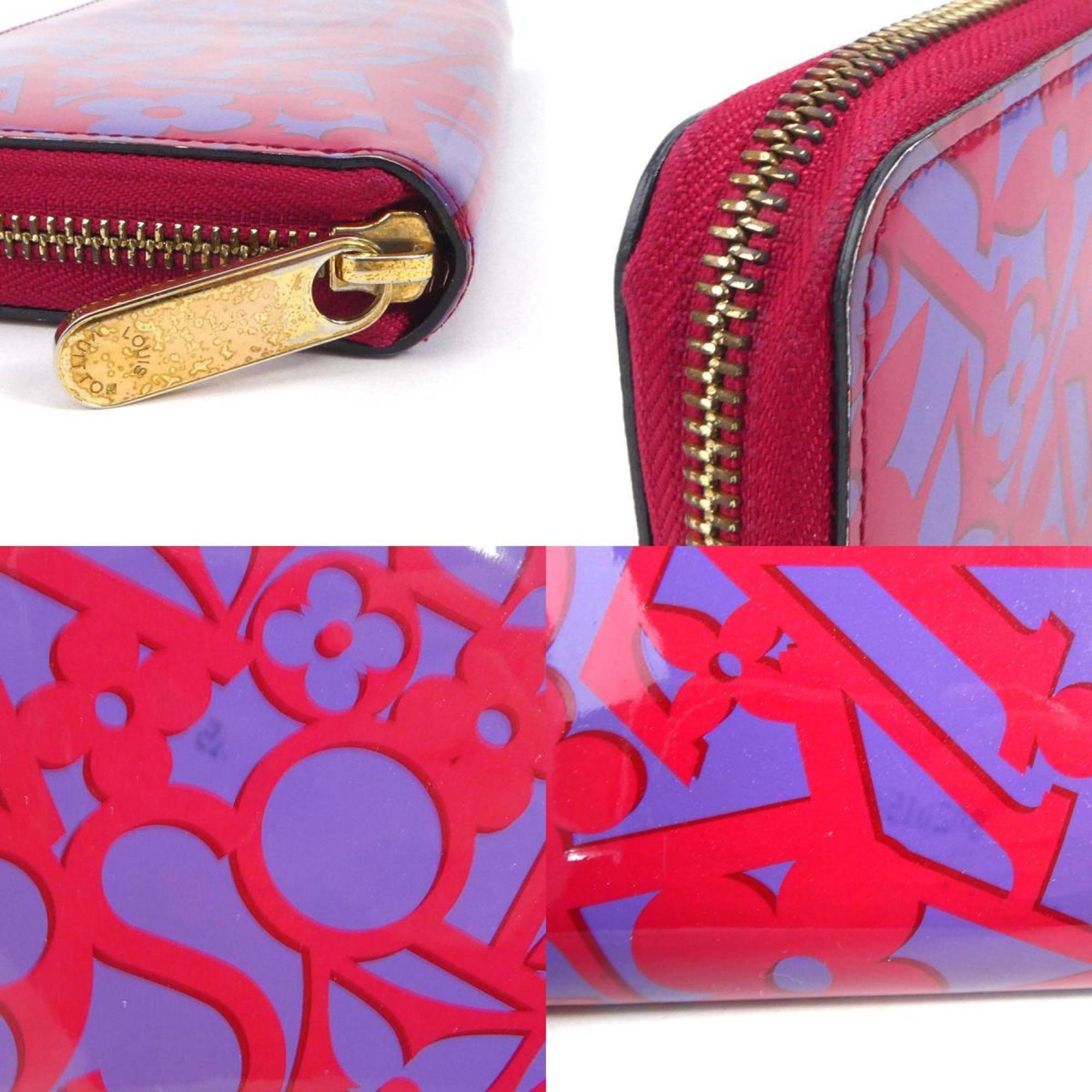 LOUIS VUITTON Round Zipper Long Wallet Sweet Monogram Zippy Patent Leather Magenta/Purple Women's M90123